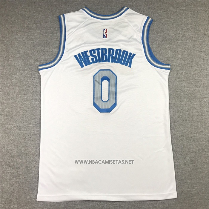 Camiseta Los Angeles Lakers Russell Westbrook NO 0 Ciudad 2020-21 Blanco